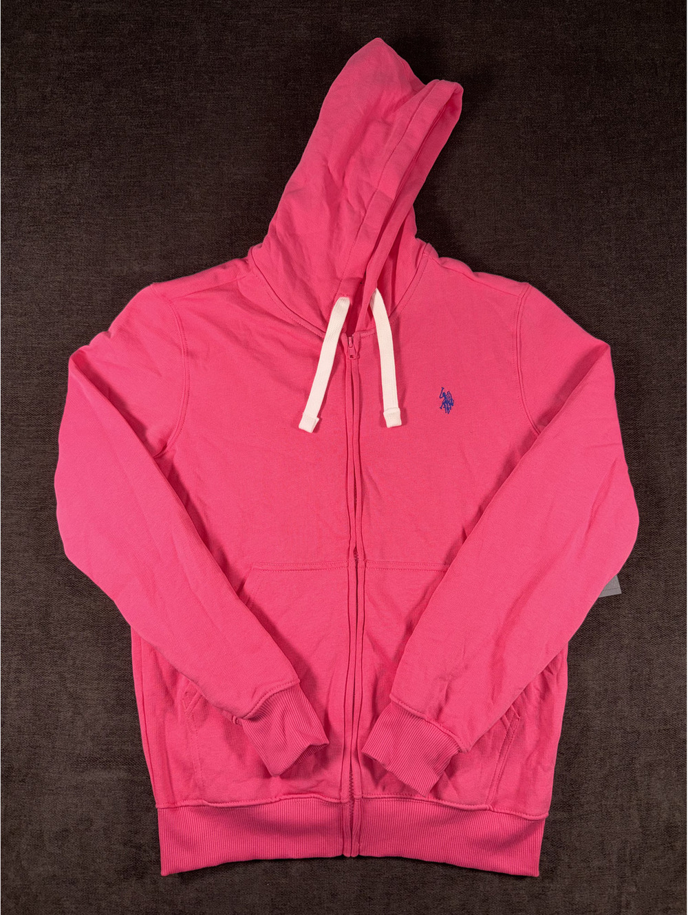 U.S. Polo Assn. Men's Full Zip Hoodie Pink Size S